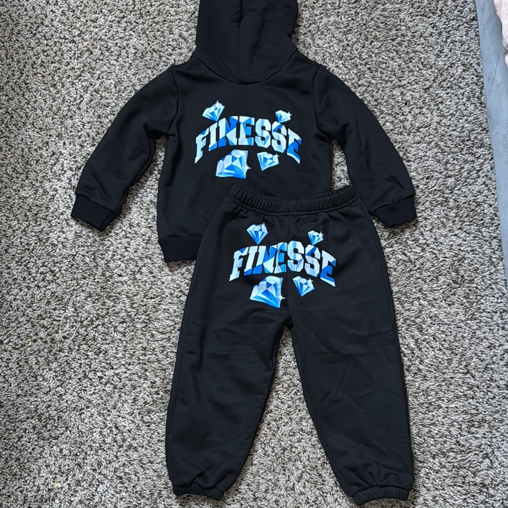 Finesse Kids Black and Blue Jogger Set